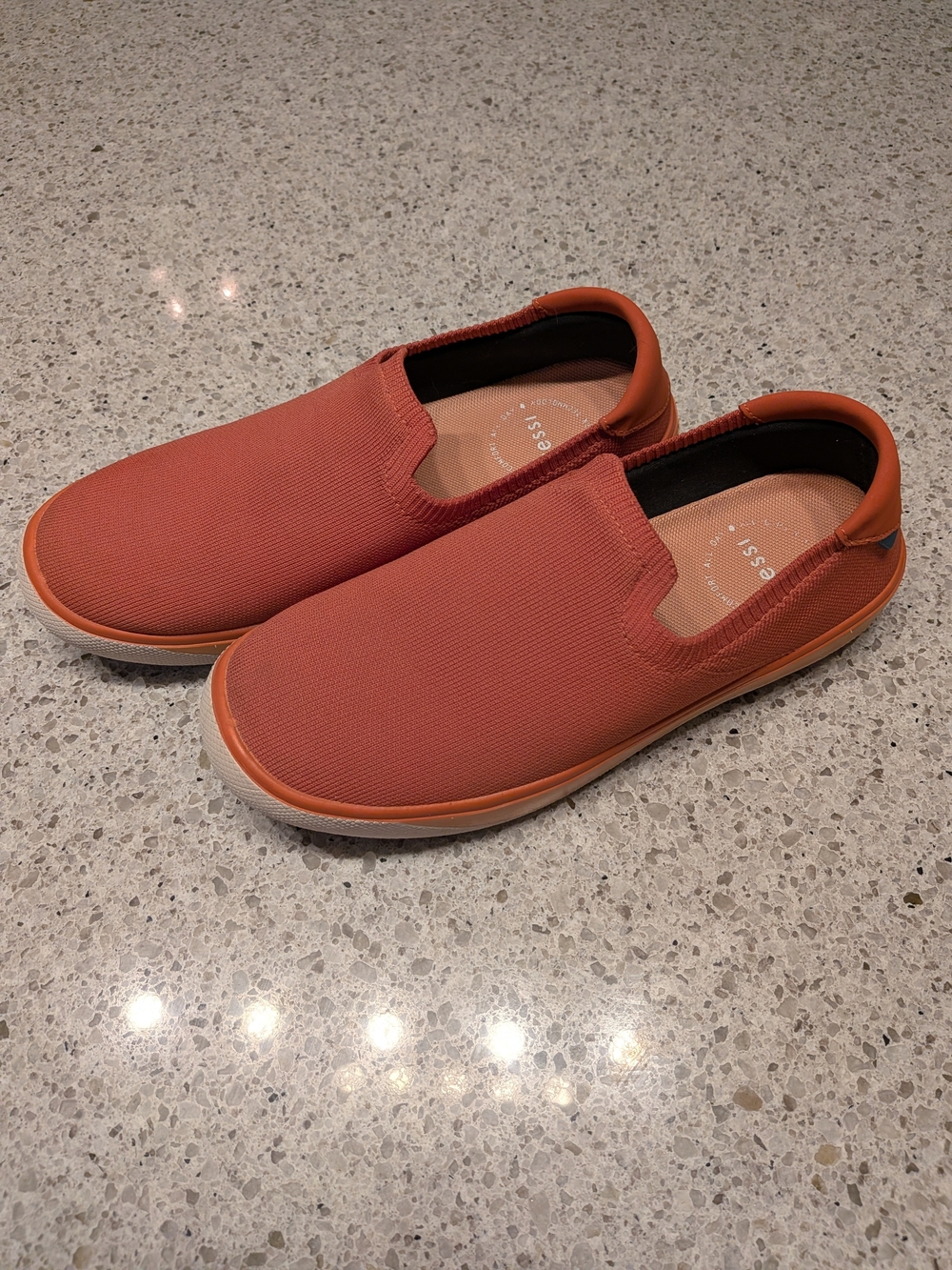 Vessi Women's Boardwalk Slip-On Flats in Terracotta Orange